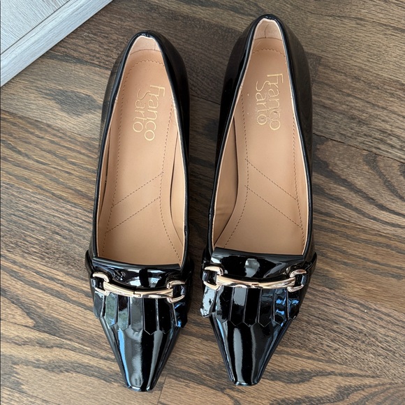 Franco Sarto Black Patent Slip-on Elegant Shoes for Women 7.5M - Picture 2 of 7